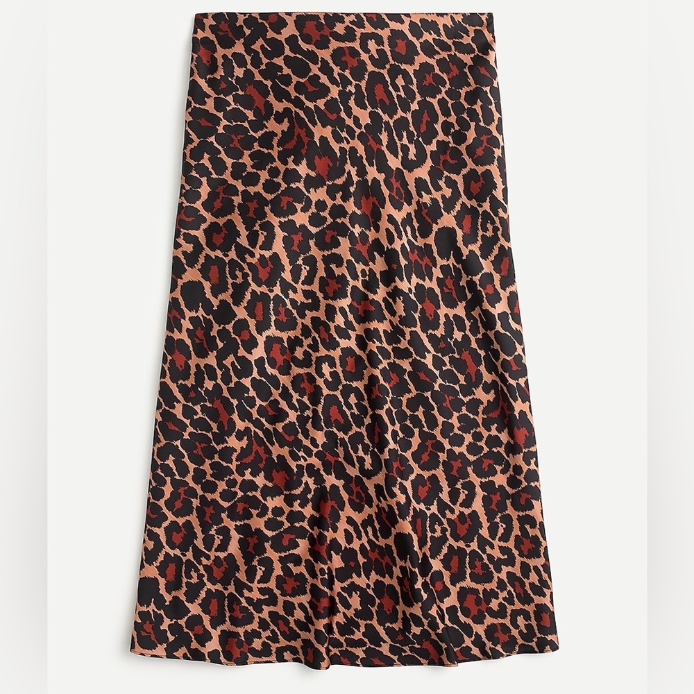 JCREW Pull-on cheetah slip skirt